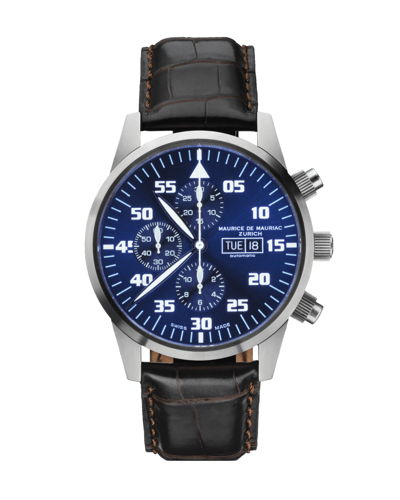Zürcher Chrono Modern Stahl “Deep Blue”