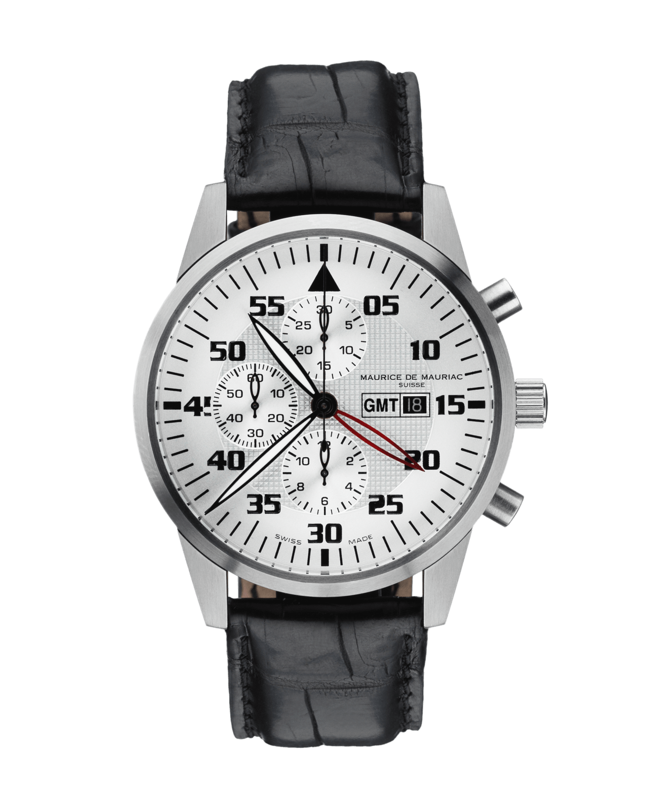 GMT Chrono Uhr mit einem Uhrenband aus Leder