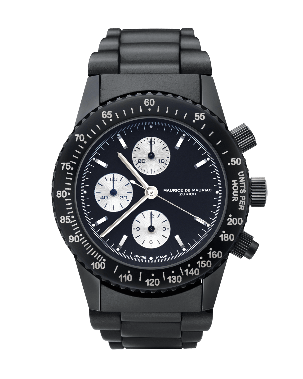 Chronograph Taucher Uhr in schwarz mit Stahl Uhrenband