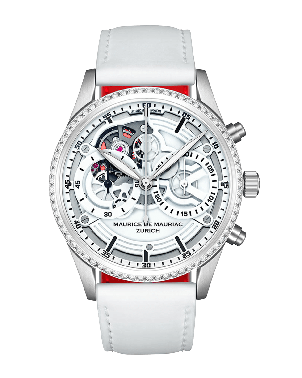 Chrono Classic Skeleton Uhr Blanc Cœur mit weissem Uhrenband