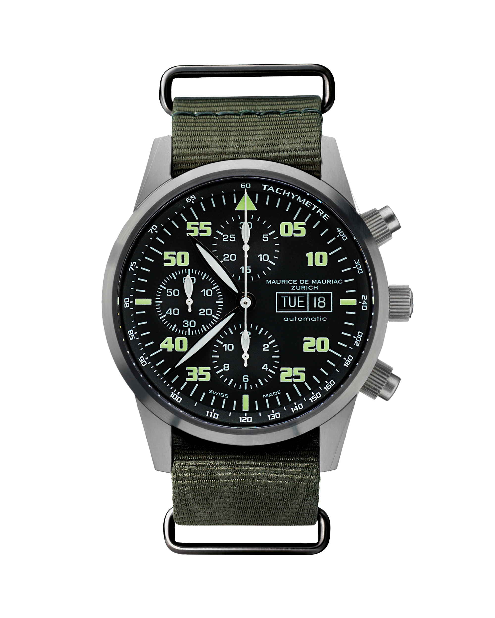 Uhr mit Chronographen aus Titan und Textil Uhren Natoband