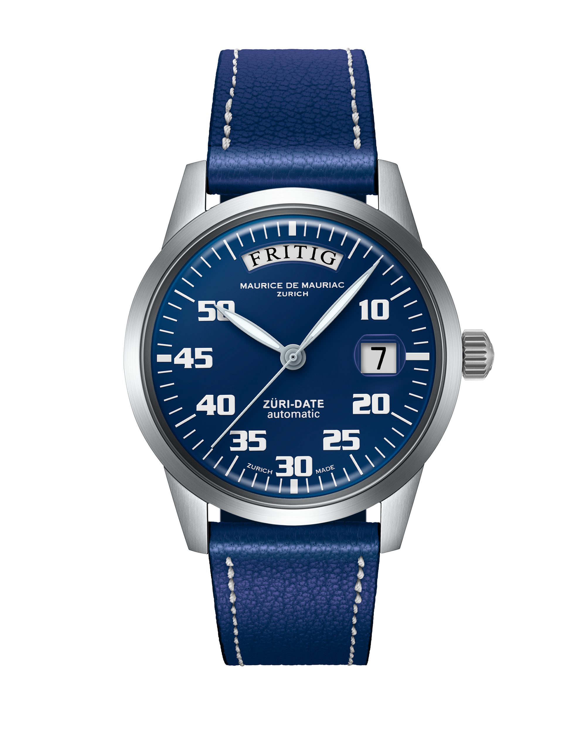 Automatic Modern: „Züri Date“ Blau mit Lederband