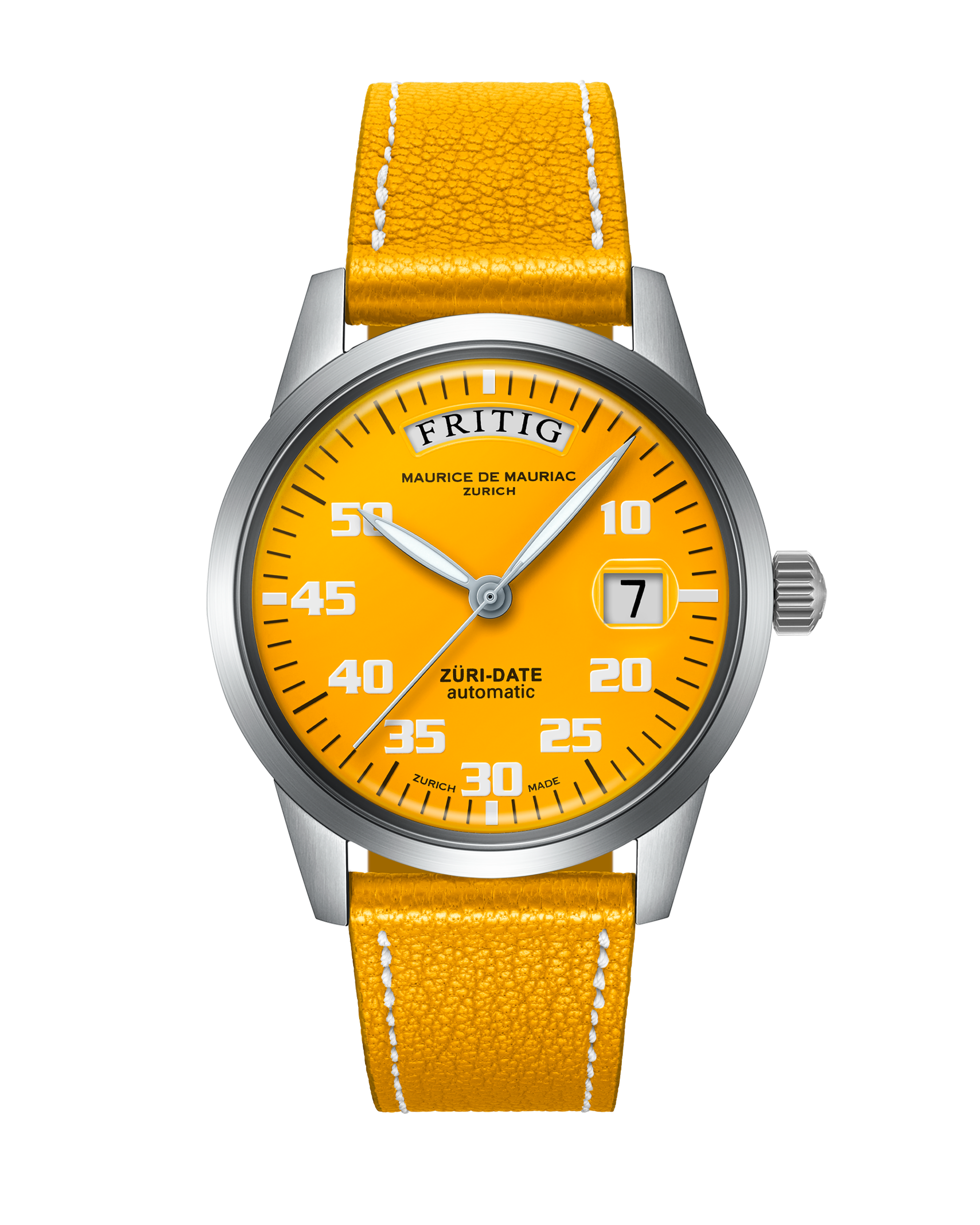 Automatic Modern: „Züri Date“ Gelb mit Lederband