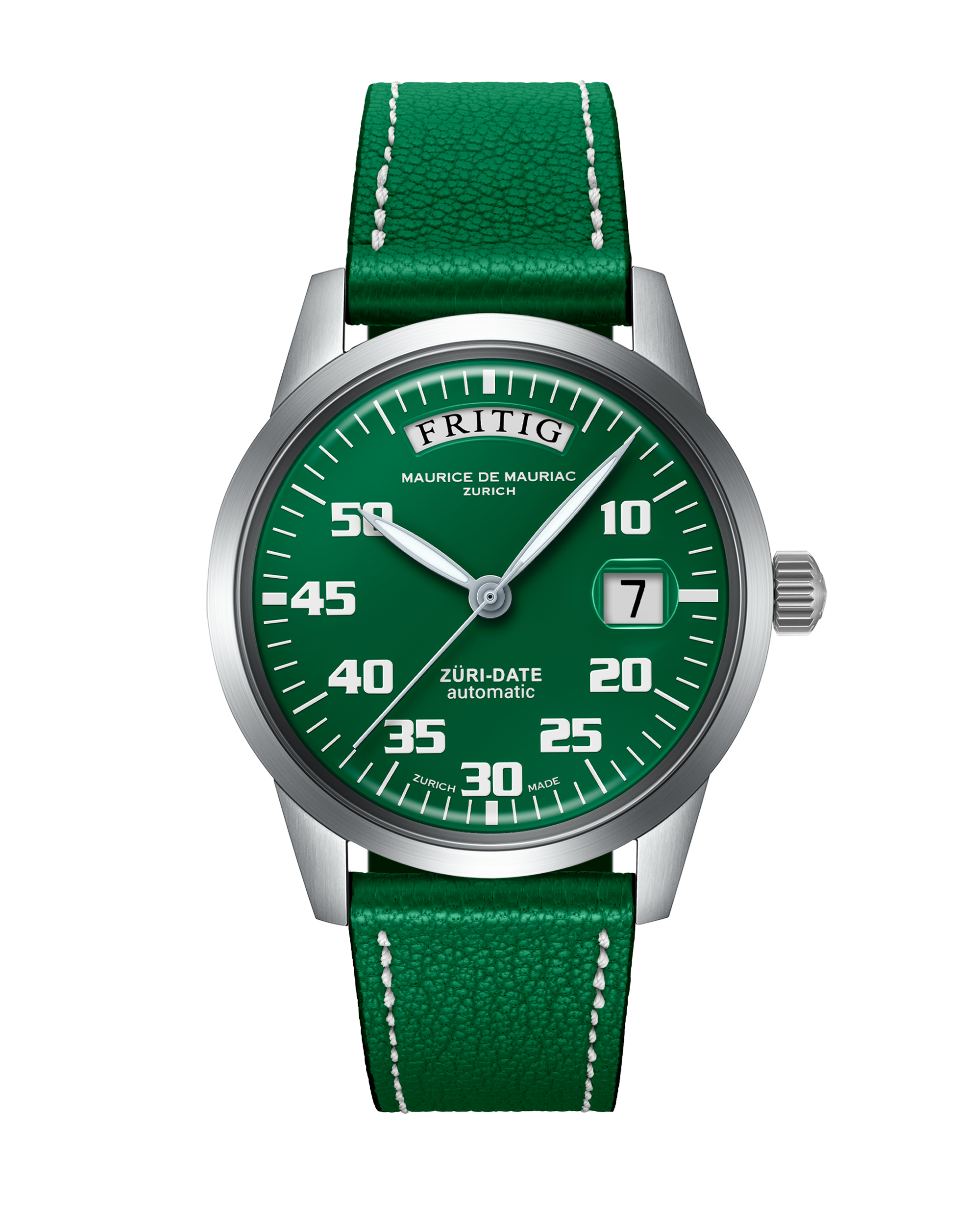 Automatic Modern: „Züri Date“ Grün mit Lederband
