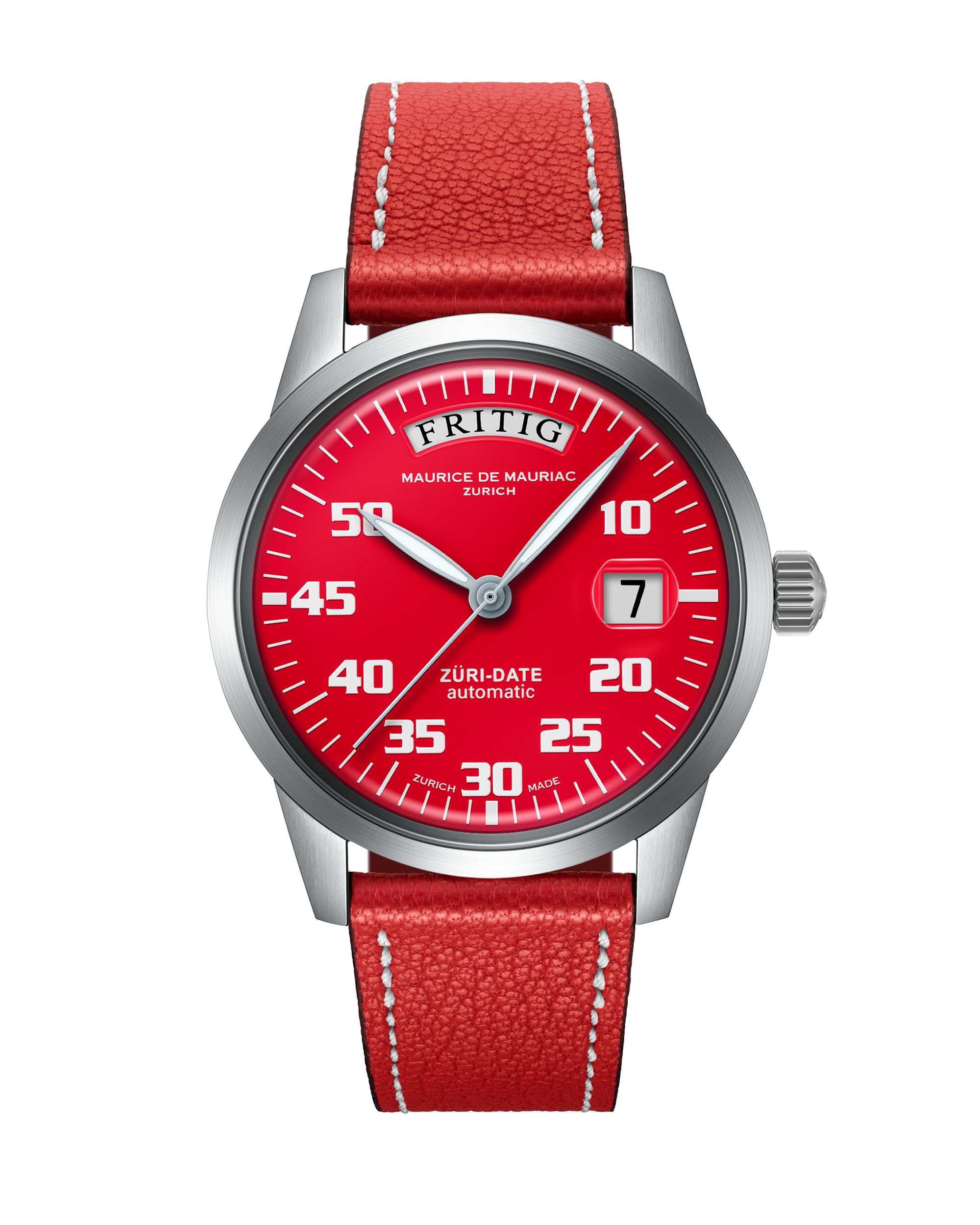Automatic Modern: „Züri Date“ Rot mit Lederband