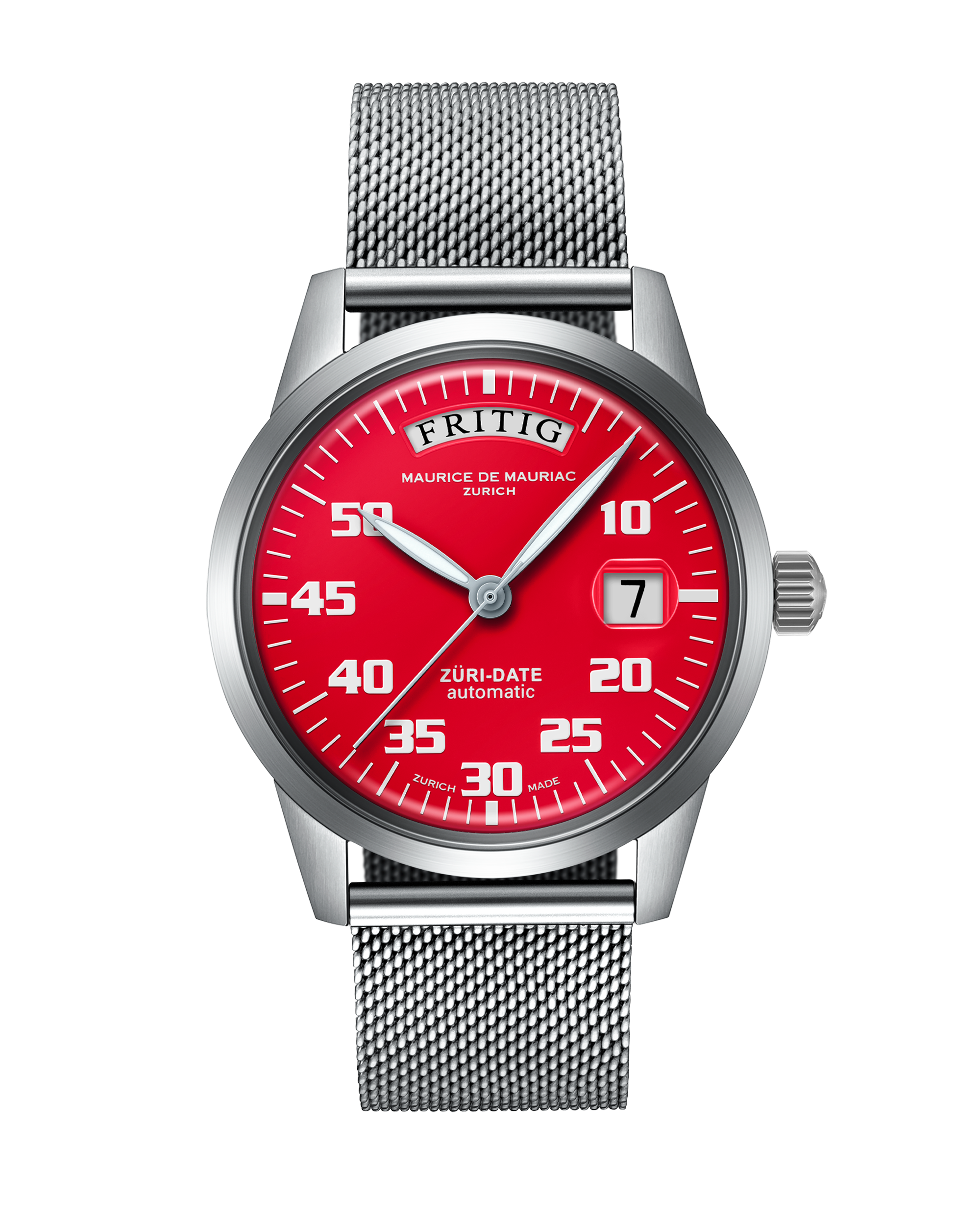 Automatic Modern: „Züri Date“ Rot mit Milanese