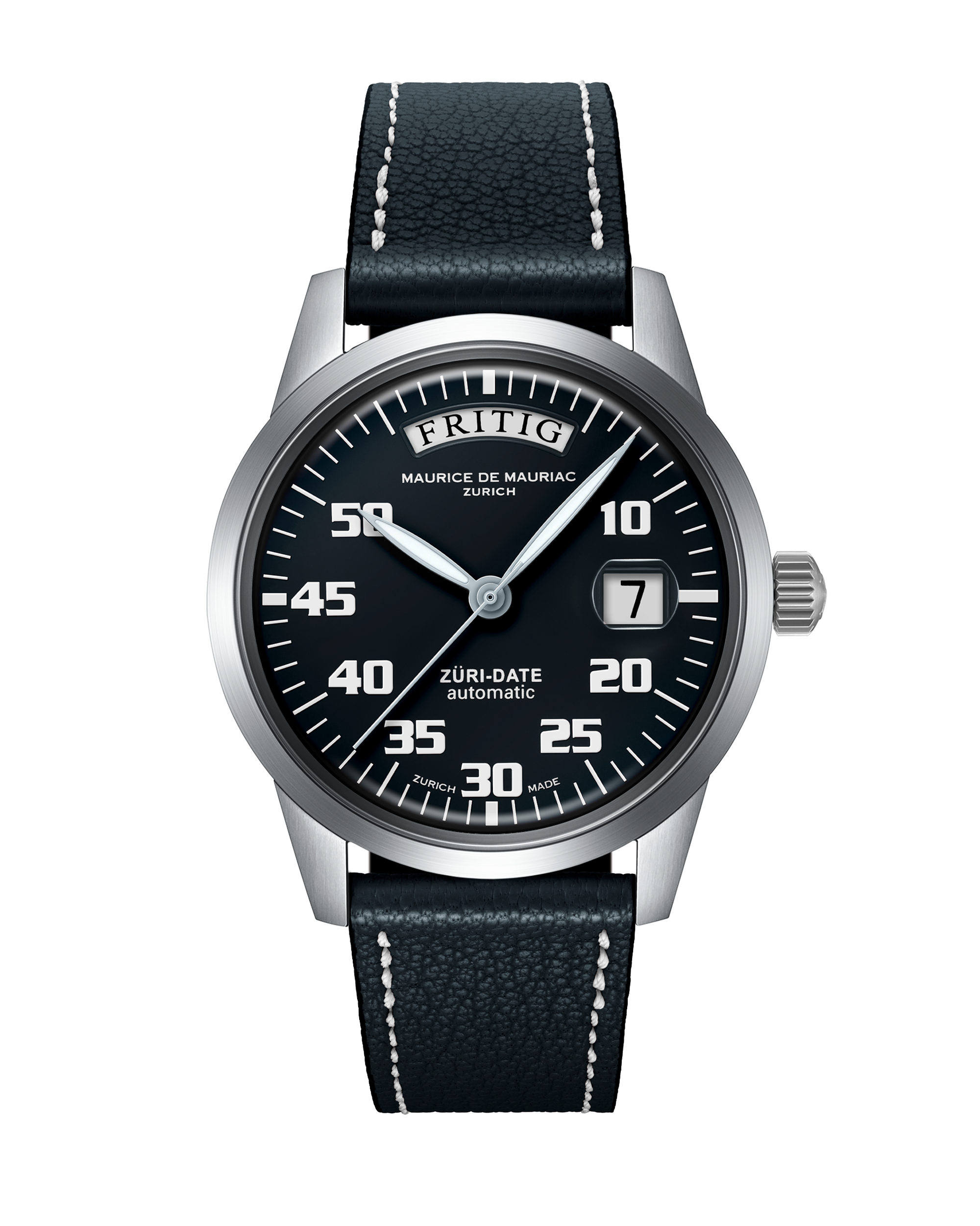Automatic Modern: „Züri Date“ Schwarz mit Lederband