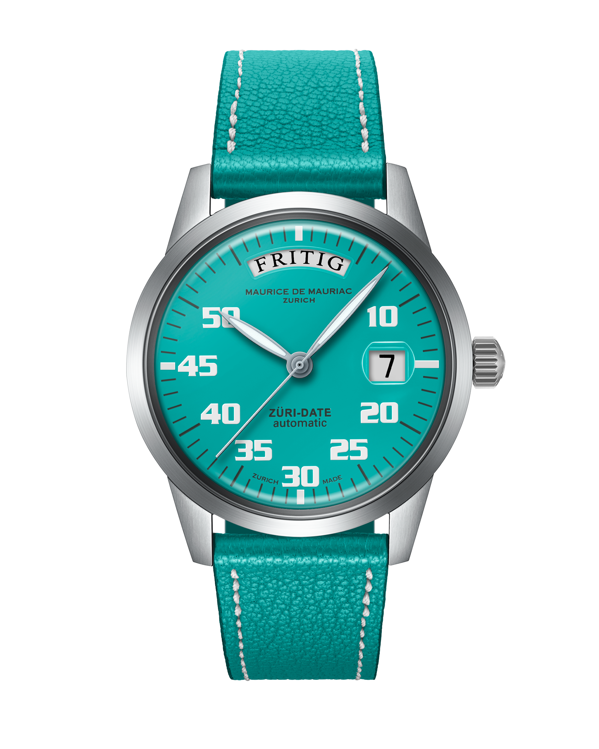 Automatic Modern: „Züri Date“ Türkis mit Lederband