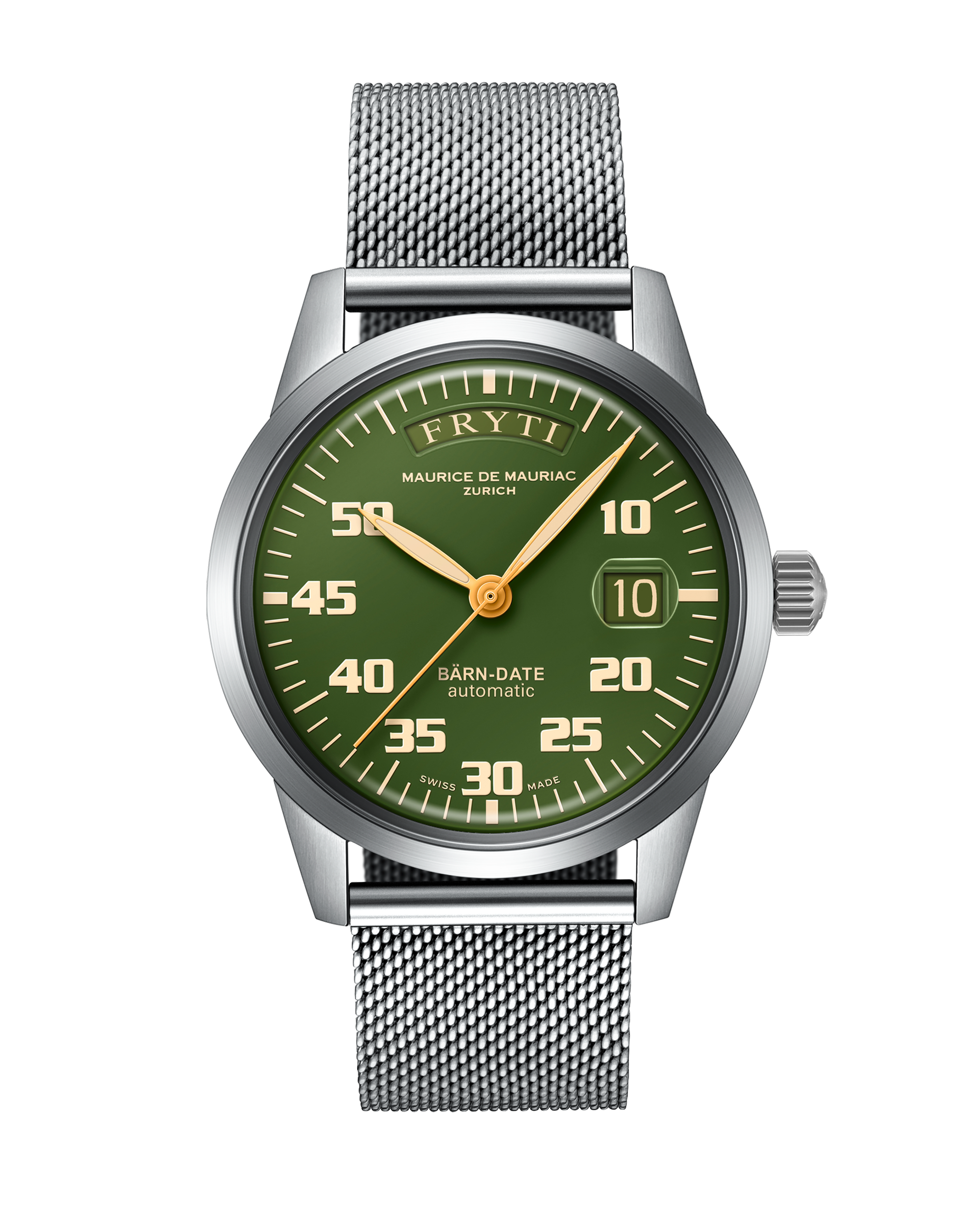 Automatic Modern: „BÄRN-DATE“ Grün mit Milanese