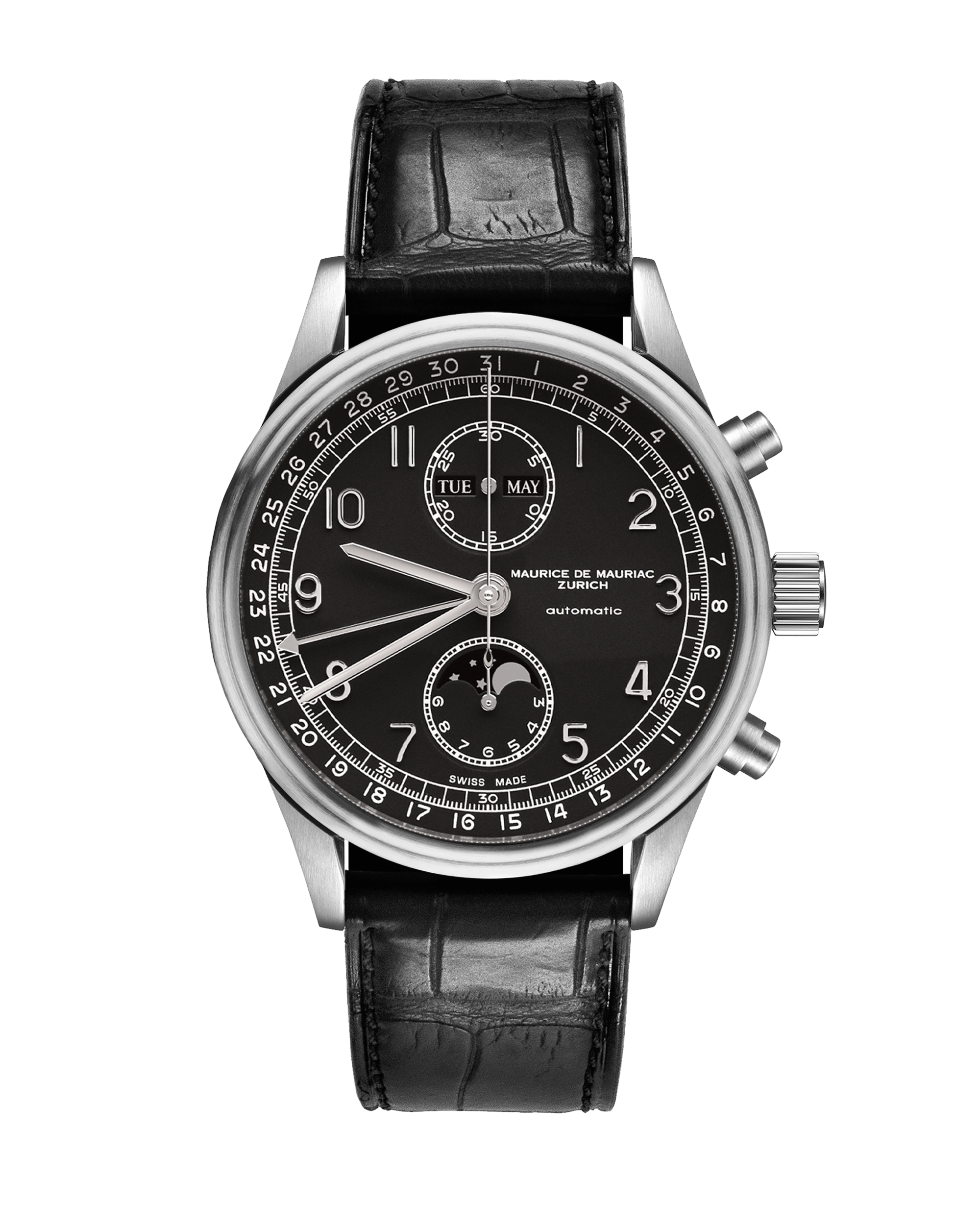 Chrono Classic Moon Stahl Frosted Schwarz