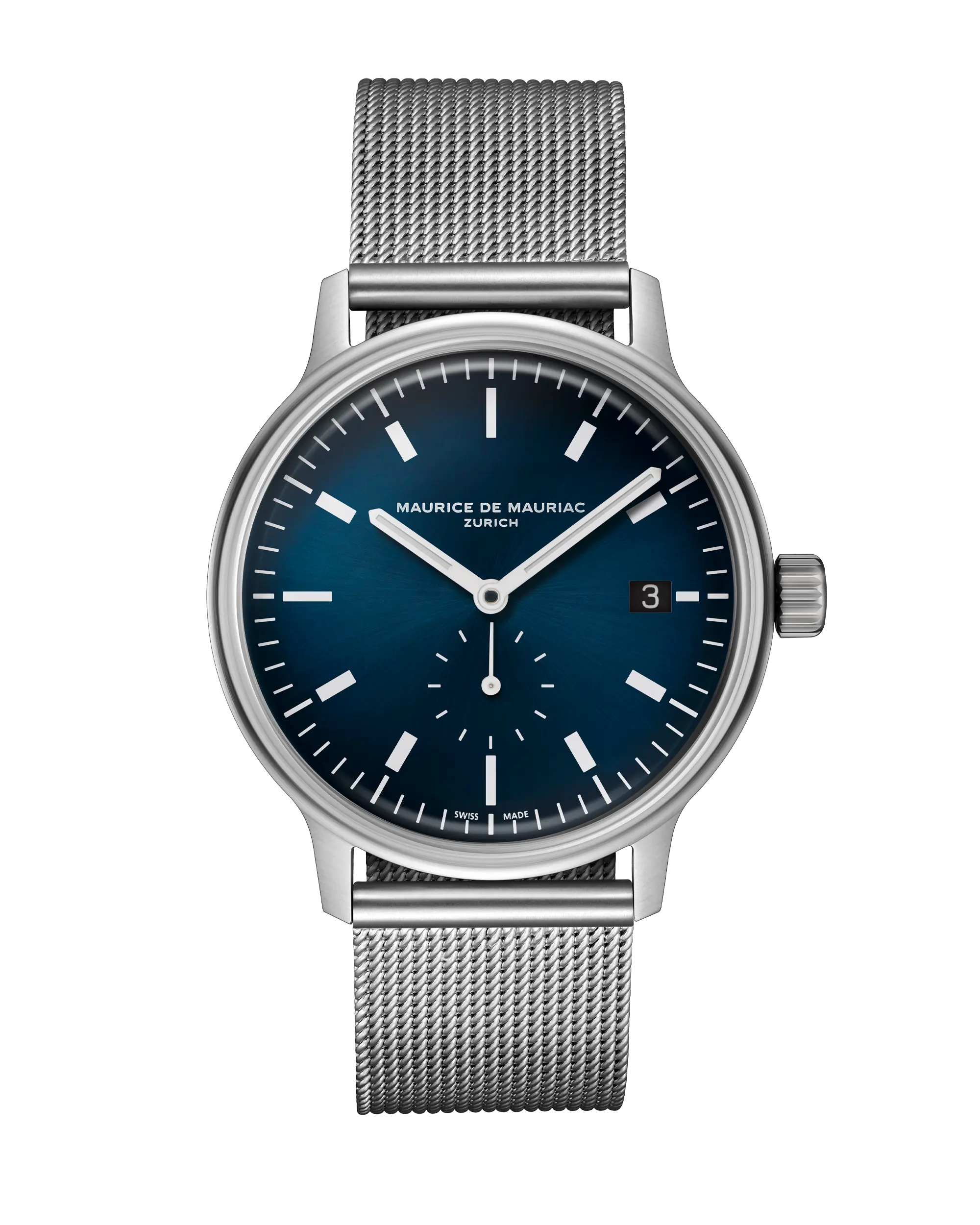 L3 Small Seconds Blau Milanese