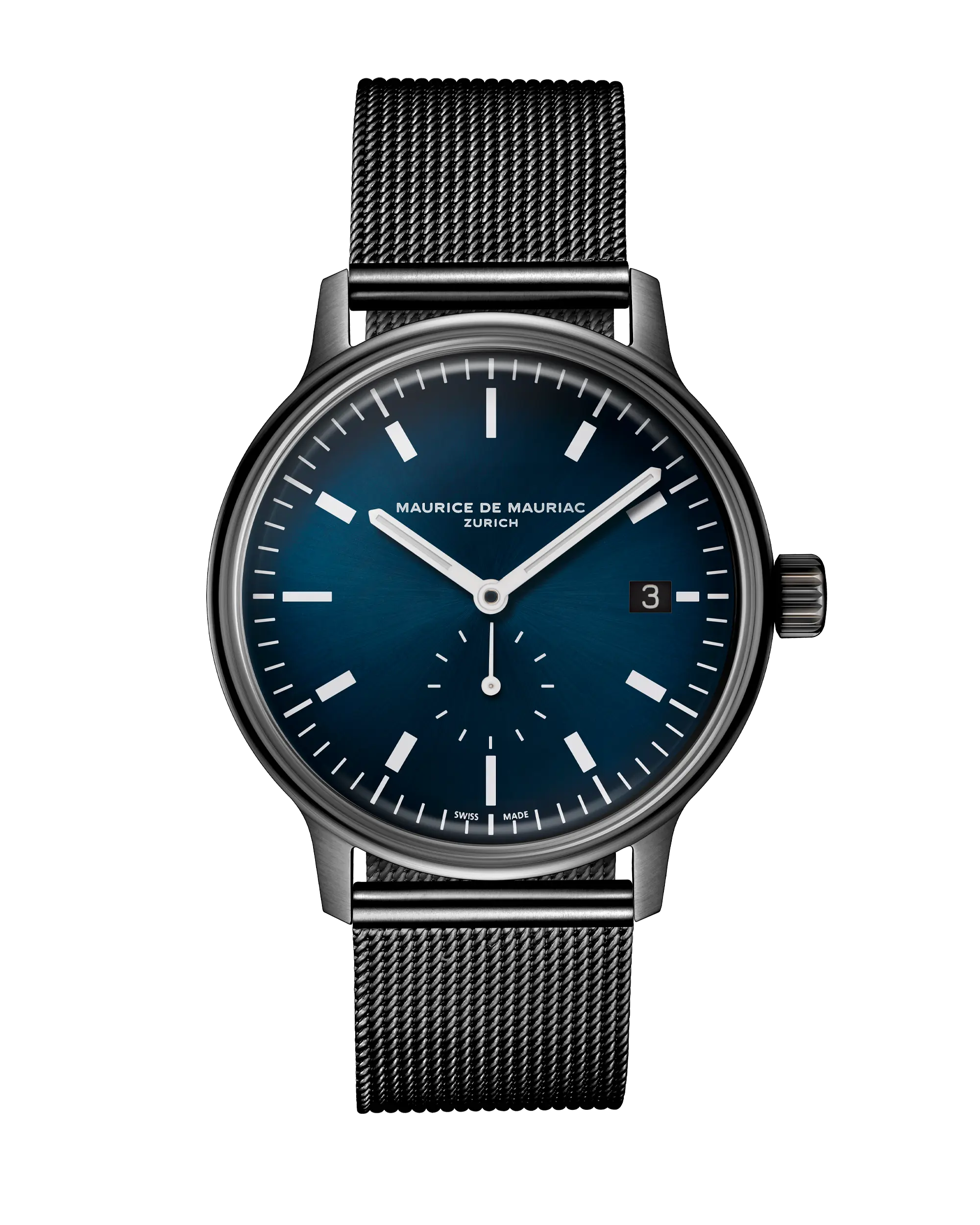 L3 Small Seconds DLC Blau Milanese
