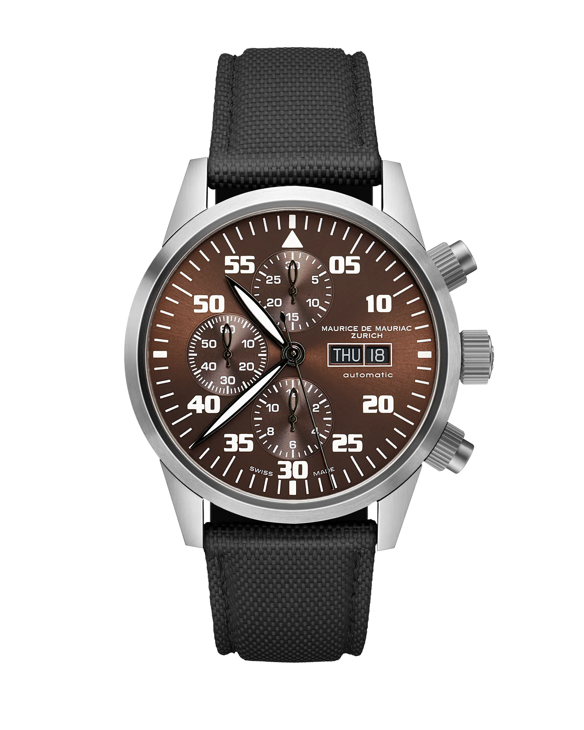 Zürcher Chrono Modern Stahl Braun